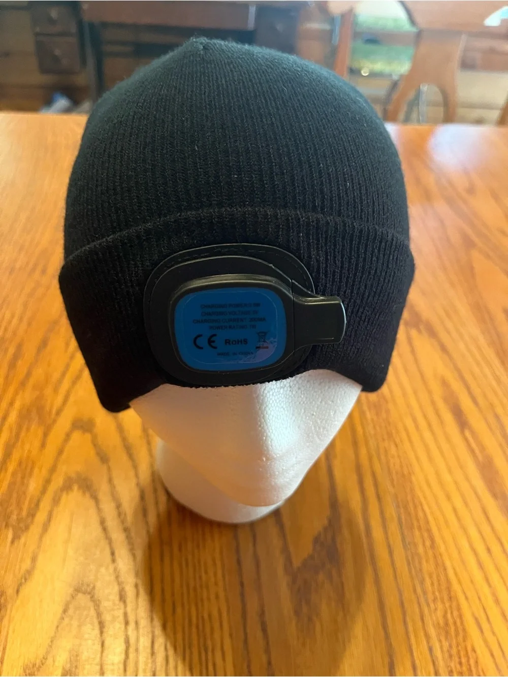 Black Beanie Hat with Rechargeable Head light New without tags